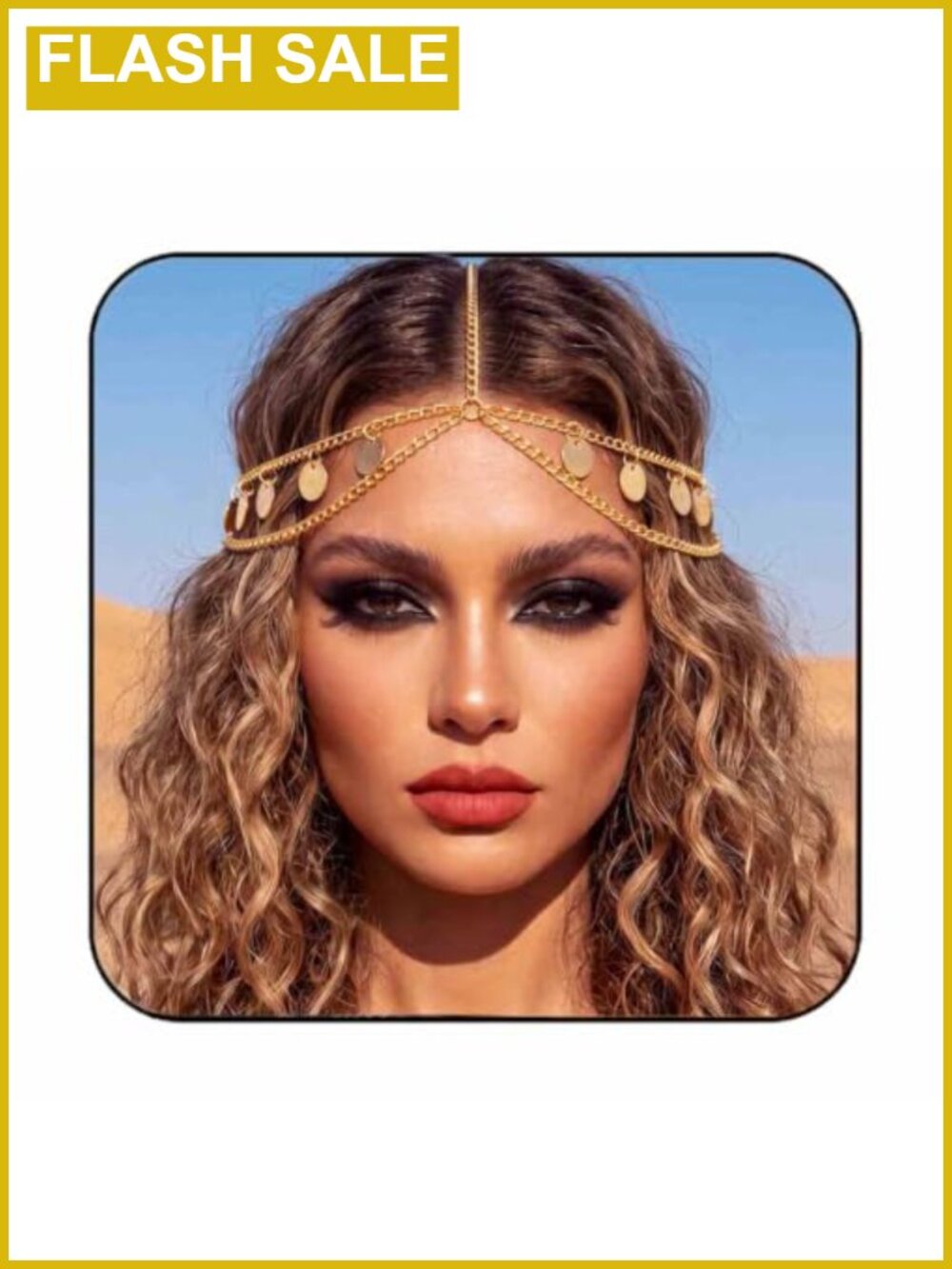 Sequin Head Chain Gold Headpiece Boho Hair Accessory for Women